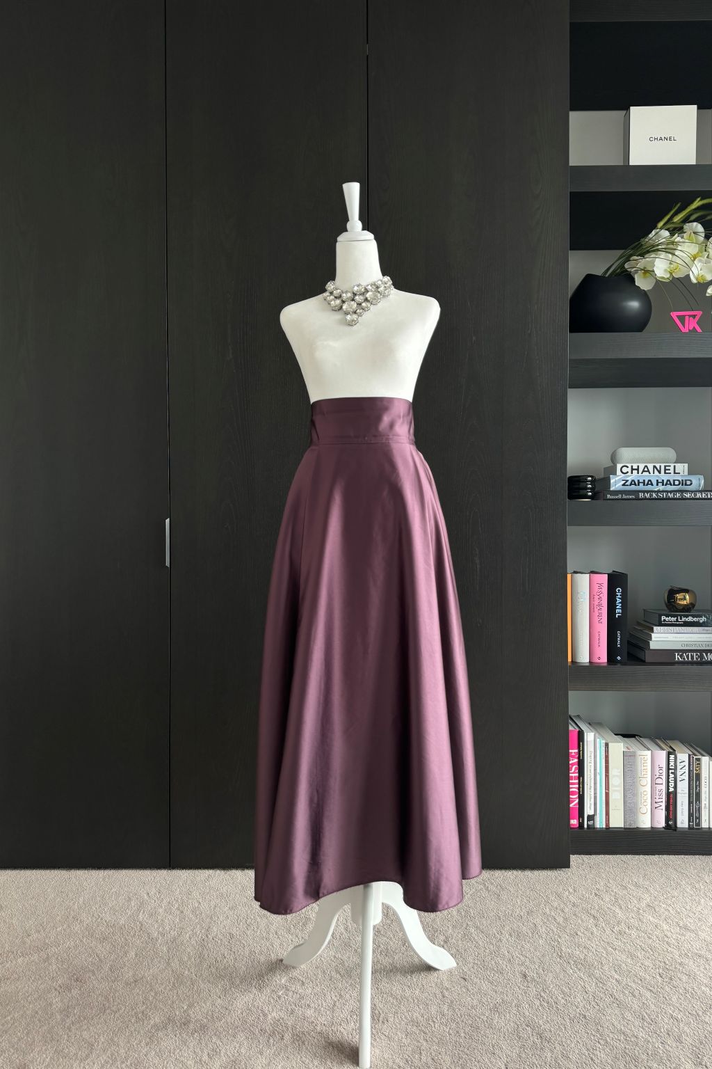 MAXI SKIRT WITH PLEATS - PURPLE